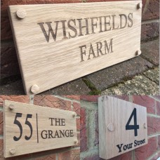 Personalised Oak House Sign, Carved, Custom Engraved Outdoor Wooden Name Plaque   152807517730